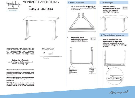 Schaffenburg Easyo Steh-Sitz-Schreibtisch Multicolour (unmontiert) - 60 x 120 x 119 cm