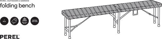 Perel Klappbare Bank - Rattanoptik - 180 X 25 X 43 cm