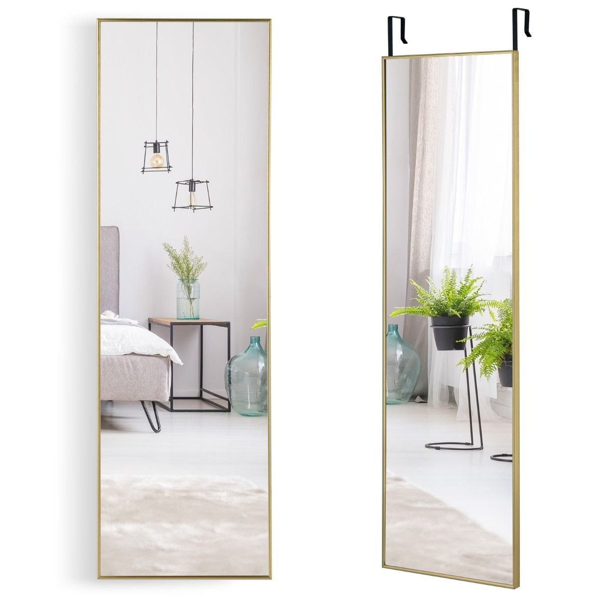 Coast 37 x 120 cm Ganzkörperspiegel mit höhenverstellbaren Hängehaken Wandspiegel Golden