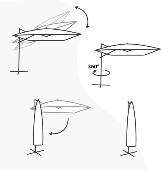 AXI Marisol Schwebeparasol Ø 300 cm Holzoptik/Beige inkl. Schutzhülle – Pulverbeschichtetes Aluminiumgestell mit Kreuzfuß – Um 360° drehbar – Neigbar – UV-beständiges Tuch