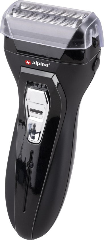 alpina Rasierer mit Trimmer - Rasierer - Bartschneider mit Reinigungsbürste und Schutzkappe