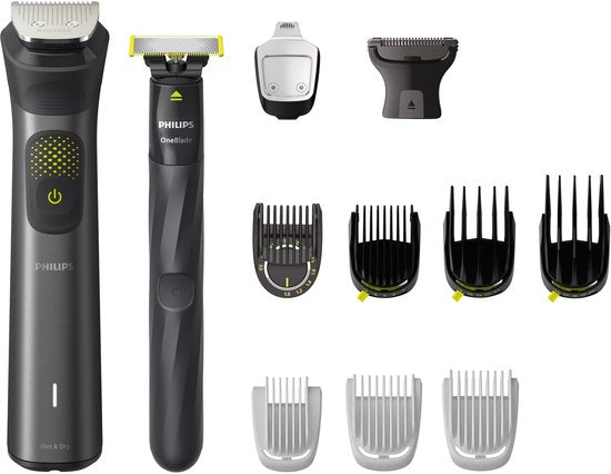 Philips All-in-One Series 9000 MG9540/15 – 13-in-1 – Multigroom – Barttrimmer – Für Bart, Körper und Haare – mit OneBlade – Dunkelgrau