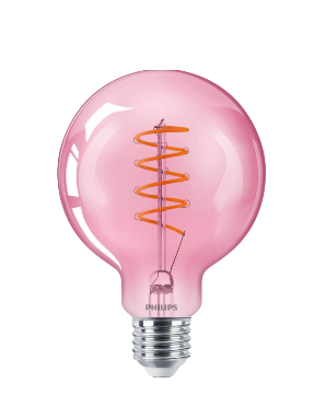 Philips LED-Glühfadenlampe G93 – E27 – 4,5 W – 25 W Ersatzleistung – dimmbar – rosa