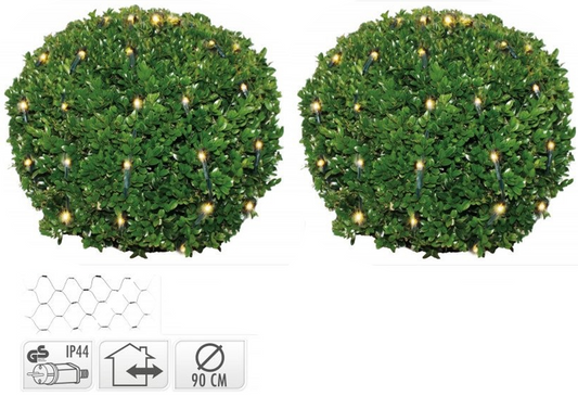 Nampook - Buchsbaum-Kugelnetz - Lichternetz - 100 LED 90cm - Warm-Weiß