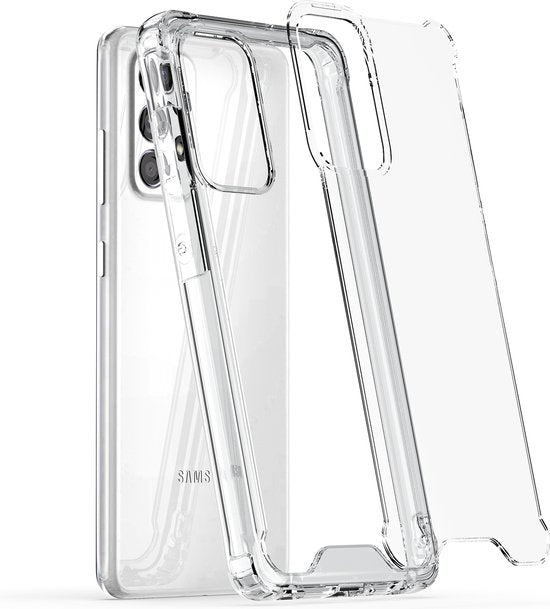 Podec-Hülle für Samsung Galaxy A52 – Transparente Handyhülle – Stoßfeste Schutzhülle mit 1x Displayschutzfolie