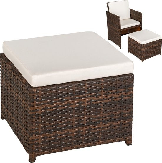 tectake - Geflecht-Gartensitzgruppe Manhatten - inkl. Schutzhülle - schwarz/braun- 403845