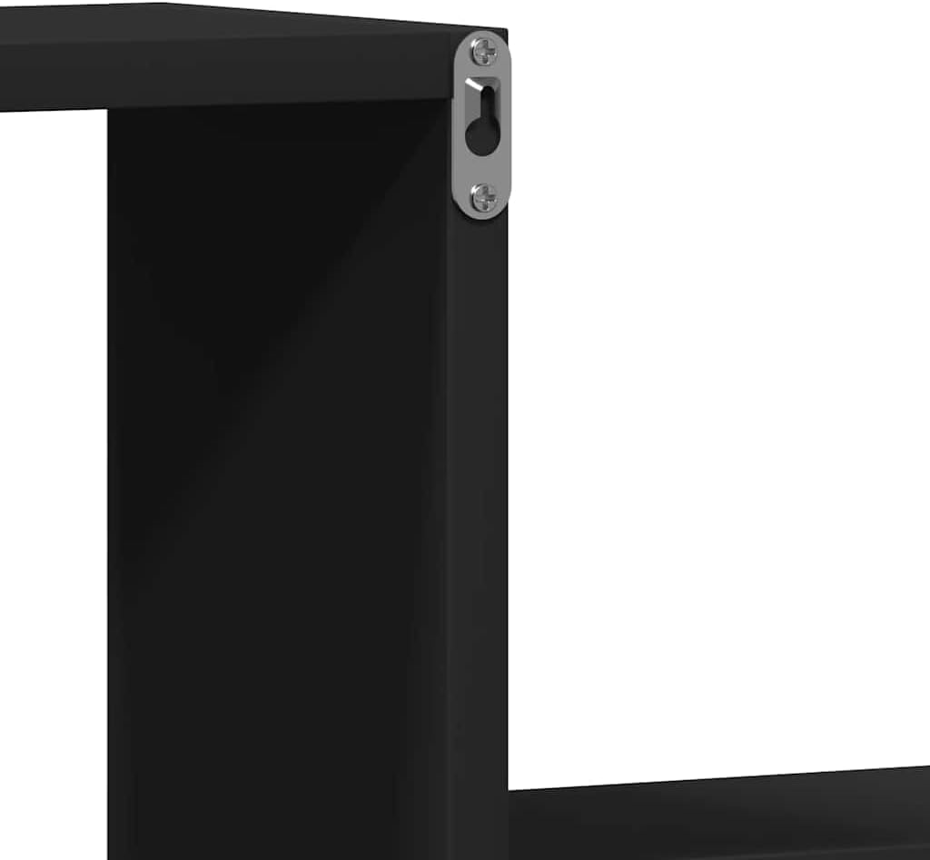 vidaXL Wandregale, 2er-Set – 100 x 15 x 20 cm – Schwarz – Lackiertes Holz