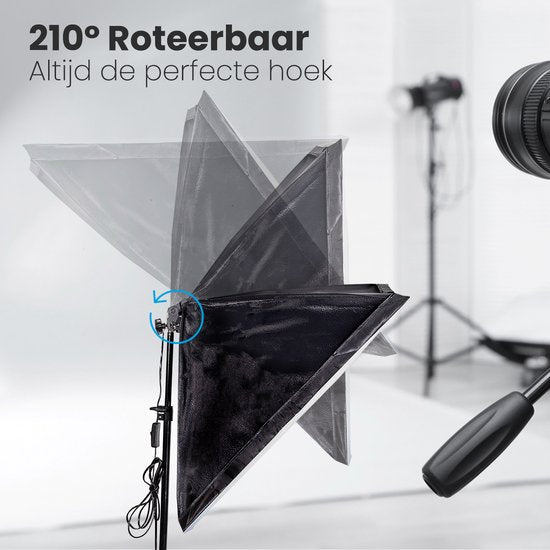 Auronic Softbox Studioleuchte - Komplettset mit Tragetasche - 50x70 cm - Schwarz