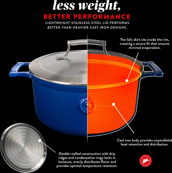 Saveur Selects - Voyage Kasserolle - Ø25 cm - Gusseisen - PFAS-frei - Induktion - Saveur Blau