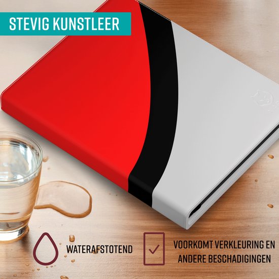 NAPI Toploader Pro-Ordner für 288 Karten – Premium-Sammelordner mit Toploadern und Reißverschluss – Sammelkartenordner – 9 Fächer – Kunstleder – Rot/Weiß
