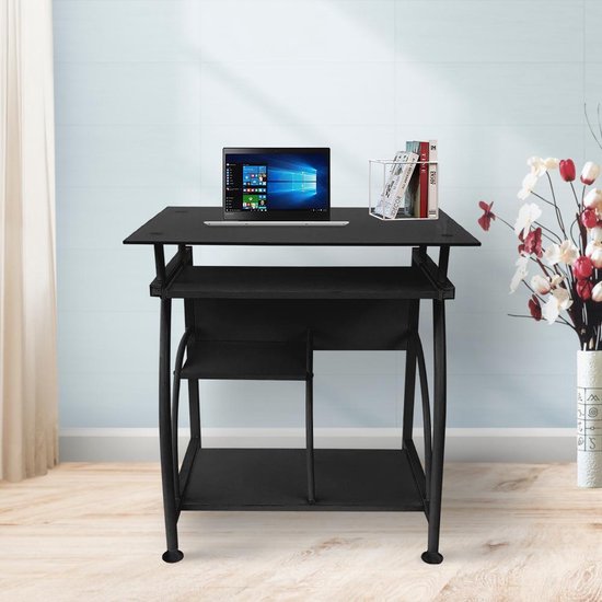 Schreibtisch Laptop-Computertisch - platzsparend - 70 cm x 50 cm - schwarz