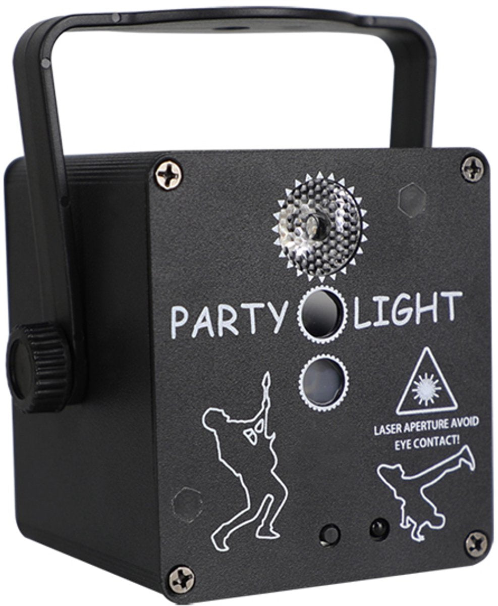 Disco-Lampe mit Party-Laser und Fernbedienung – LED-Stroboskop mit USB-Anschluss – 2 Eyes Laser