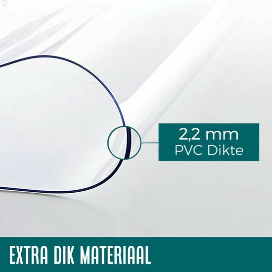 HOMEWELL Tischschoner Transparent Glas Klar 90x220cm - Transparentes Tischsegel - Tischtuch - Rutschfest und hitzebeständig - 2.2 mm