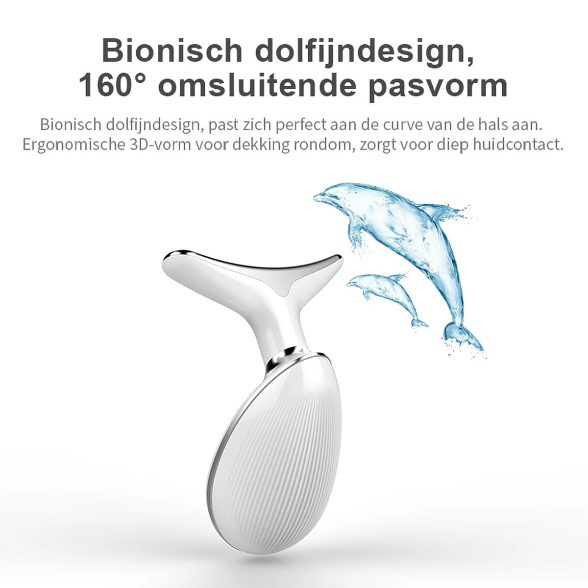 Sunluxy ES-1081 Nackenmassagegerät – EMS-Mikrostrom, 7-farbiges LED-Licht und 45 °C-Wärmefunktion – Gesichts- und Nackenpflege – 16,2 x 13,2 x 5,8 cm