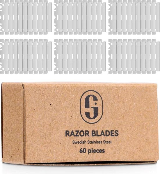 Gandria Rasiermesser - Rasierklingen aus Edelstahl - Edelstahl Single Edge - 60 Stück - Rasierklingen - Rasiermesserscharf - Langlebige Rasur