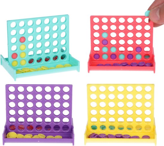 Partizzle 24x Mini Vier in einer Reihe Spiele - Brettspiel/Reisespiel/Hirngespinste - Familienausflugsgeschenke - Grabbelton Small Toy Games - Leckere Geschenke - Für Kinder & Erwachsene