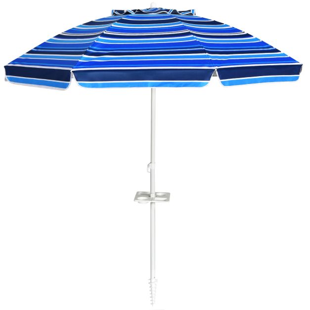 Coast Strandschirm 220 cm – UPF50+ – Neigbar – Mit Getränkehalter/Tragetasche