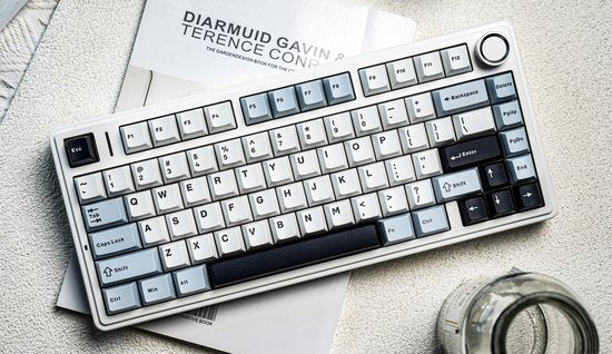 EPOMAKER x AULA F75 – Hellblau – Mechanische kabellose Tastatur – RGB – 75 % – QWERTY – Gaming-Tastatur – Reaper-Switch