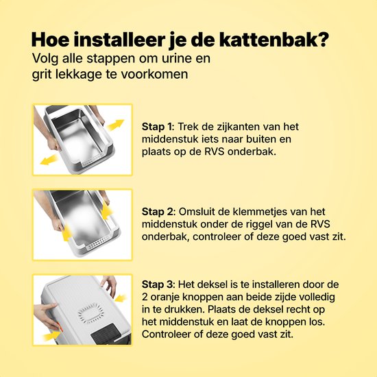 Jake and Jacky Edelstahl Katzenklo - Katzentoilette aus Edelstahl - inkl. Schaufel mit Halter und Streusammelschritt - 2 in 1 offenes Katzenklo mit abnehmbarem Deckel - 60x40x38cm