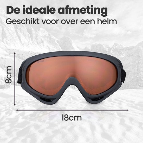 Skibril - Verstelbaar - UV Beschermend - Snowboardbril - Dames / Heren - Oranje