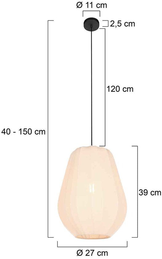 Anne Lighting - Hängeleuchte - Zobel - Creme - Stoff - Ø 27cm - E27 - 4124CR