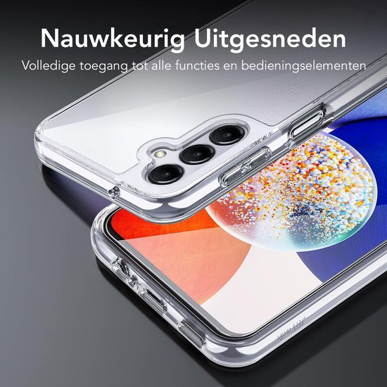 Podec Case passend für Samsung Galaxy A14 5G Transparentes Handy Case - Anti-Shock Case Cover mit 2x Bildschirmschutz