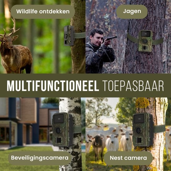 Strex - Wildtierkamera - mit Nachtsicht - 16MP - 1080P Full HD - Wasserdicht - Jagdkamera - Camouflage
