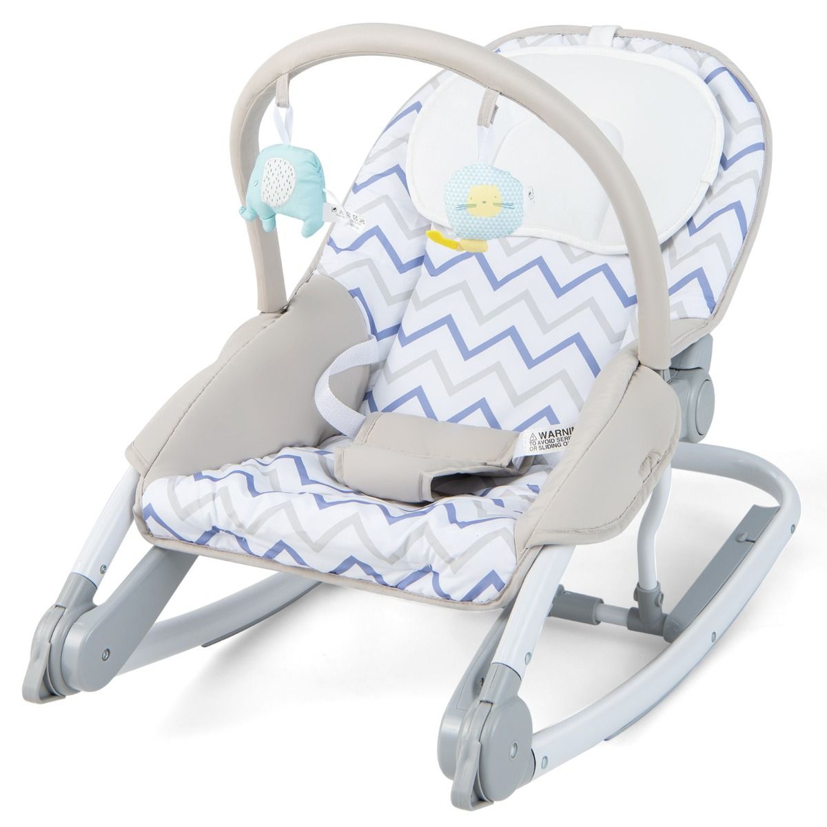 Coast 2-in-1-Babysitz – in 3 Positionen verstellbare Rückenlehne – abnehmbarer Stoffsitz – grau/rosa