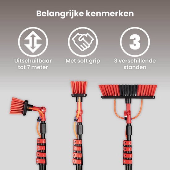 Nexxt Teleskop-Wasserbesen – Wasserbürste – 7 m – Orange
