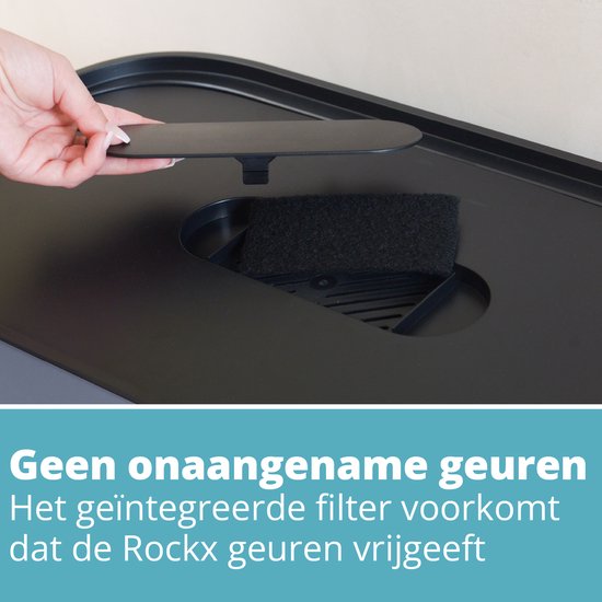 Homra Rockx Pedal Mülleimer 60 Liter - Duo Mülleimer 2X30L mit Geruchsfilter - Edelstahl Mülltrennung Mülleimer 2 Fächer - Recycling Mülleimer - Mülleimer Küchenabfalltrennung - Abfalleimer - Doppelmülleimer Grau