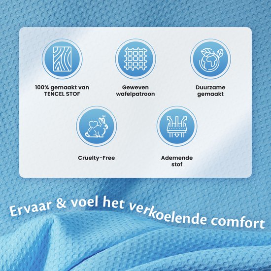 Ella Cooling blanket 135x200 cm - 100% Bio-Tencel - Selbstkühlende Decke - Kühlende Decke - Sommerdecke - Himmelblau