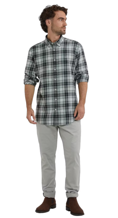 McGregor Flanellhemd Winter Salbei Kariert Grün/Grau/Weiß - XL