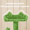 Yaheetech Kratzbaum mit 3 Liegeplattformen und 2 Schlafhöhlen – Grün – 49 x 49 x 139 cm