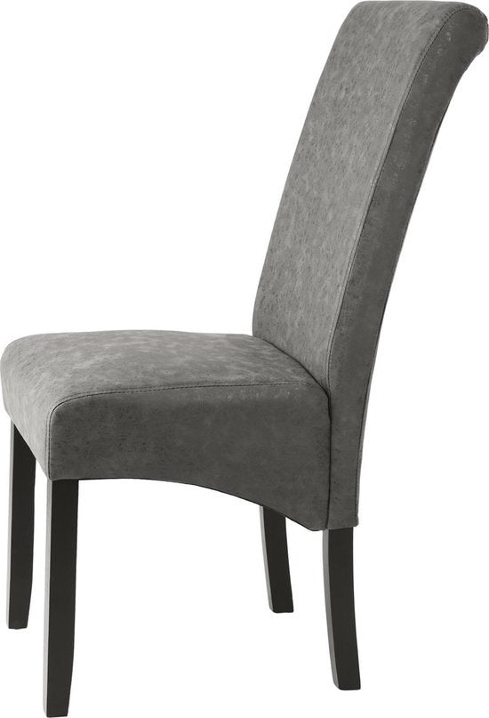 tectake - 2 Esszimmerstühle mit ergonomischer Sitzform - grau marmoriert - 403627