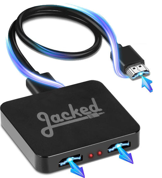 Jacked - 2-Wege-HDMI-Splitter mit Buchse - HDMI-Umschalter 4K - schwarz