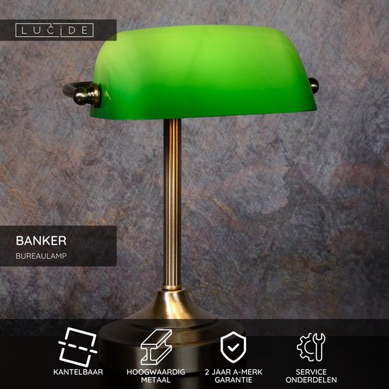 Lucide BANKER – Schreibtischlampe – 1xE14 – Bronze