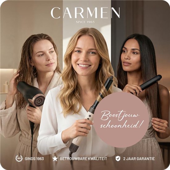 Carmen CTB3085B – Lockenbürste – Durchmesser 19 mm – Zwei Spannungsstufen – Thermobürste – Keramik-Heizelemente – Ein-/Aus-Anzeige – Leicht zu reinigen