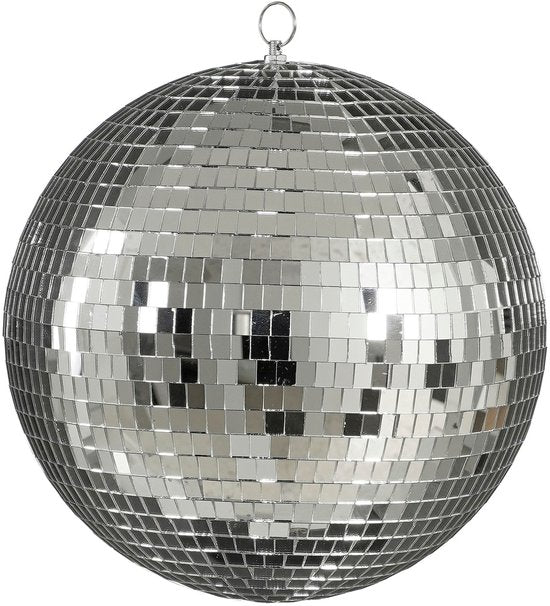 Mica Decorations Weihnachts-Discokugel – Weihnachtskugeln für den Weihnachtsbaum – Weihnachtsdekoration mit spiegelnder Oberfläche – Weihnachtsornamente mit Aufhängehaken für festliche Stimmung – Ø 30 cm – Silber