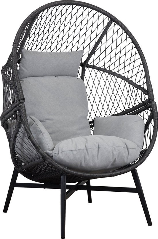 Sessel Rattan Schwarz - 74x73x103cm - House Nordic