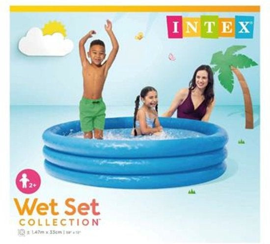 Intex Aufblasbarer Pool Crystal - 3 Ringe - Aufblasbarer Pool - 147 cm
