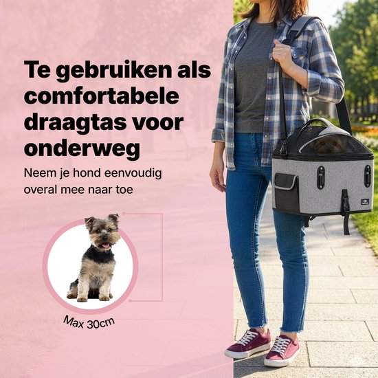Jake und Jacky Hundekorb für das Fahrrad – Fahrradkorb für den Hund hinten – Hundekorb für das Fahrrad – Autositz für den Hund – Für kleine Hunde bis max. 12 kg – 35 x 30 x 31 cm