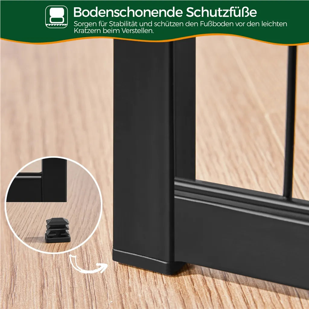 Yaheetech Welpenauslauf 8 Elemente 100 x 68 cm – Schwarz – Zusammenklappbarer Hundeauslauf mit Tür für Welpen und kleine Haustiere