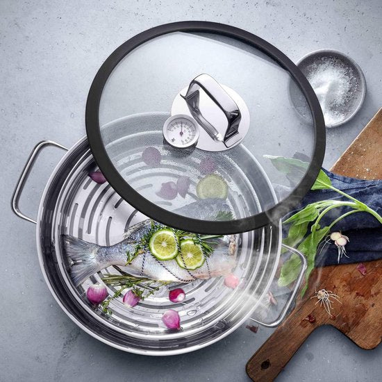 WMF Vitalis – Dampf- und Bratpfanne – Ø 28 cm – Edelstahl – Mit Deckel – Für Induktionsherde geeignet