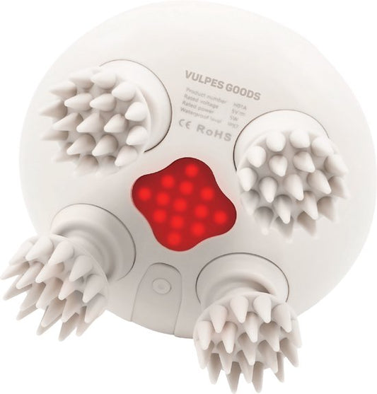 Vulpes Goods® BodyCare - Kopfmassagegerät mit Infrarot - Elektrisches Massagegerät - Kopfhautmassagegerät - Haarbürste - Stimuliert Haarwachstum & Durchblutung - USB aufladbar