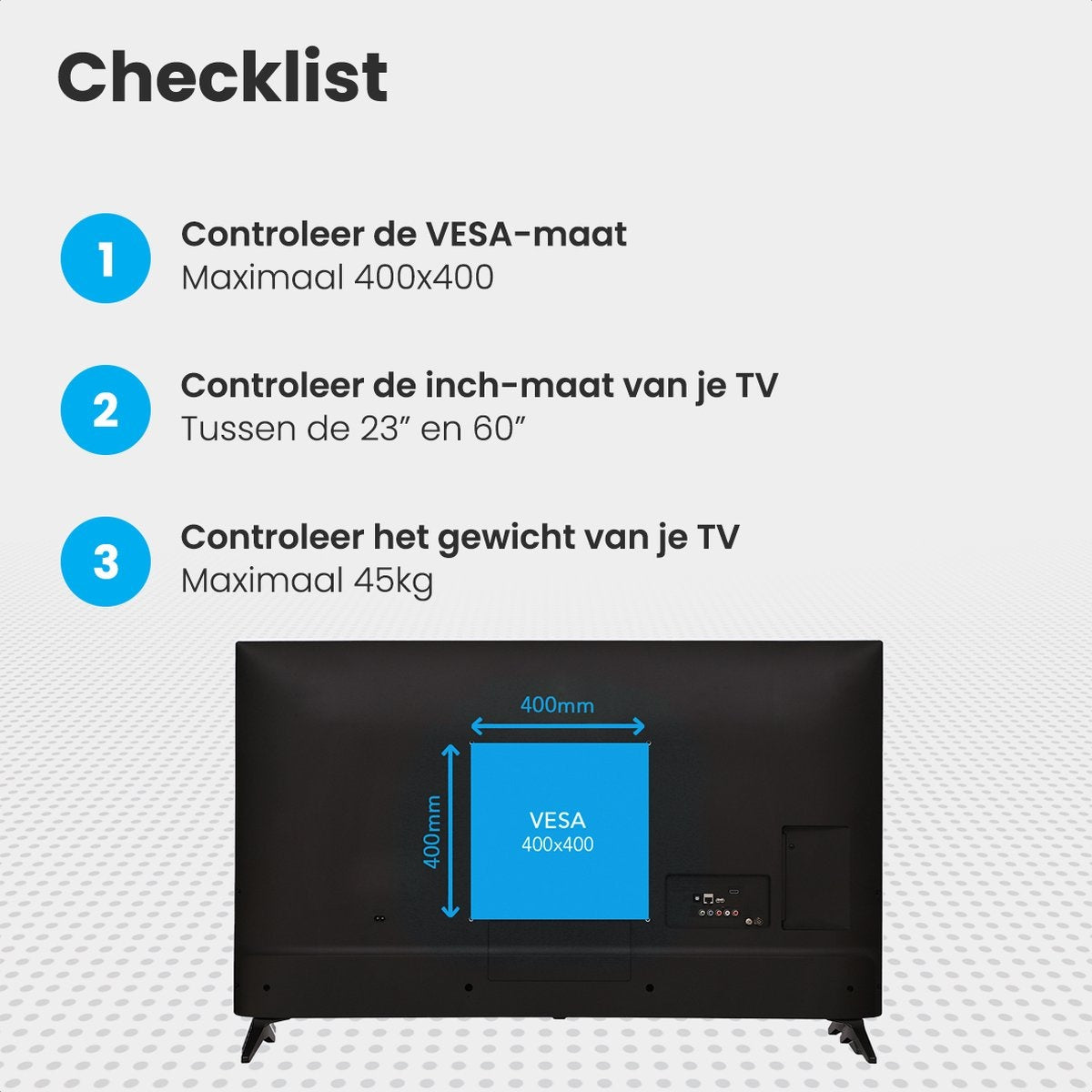 Auronic TV-Halterung - drehbar und neigbar - 23 bis 60 Zoll - bis zu 45 KG - Schwarz