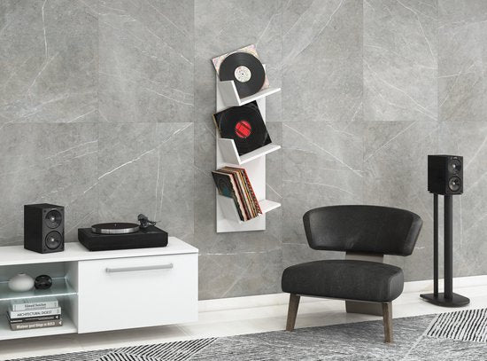 LP-Vinyl-Design-Wandregal/Wandschrank Sulda, weiß