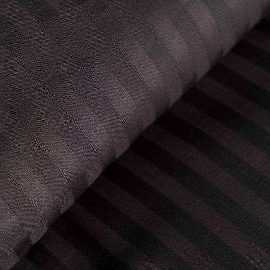 Kayori Elin Bettbezug aus Baumwollsatin – 260 x 200–220 cm + 2 Kissenbezüge – Einzelbetten – Anthrazit