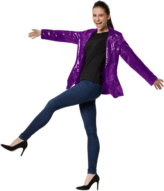 Dressforfun Faschingskostüm Paillettenmantel Lila – Damen – Größe L
