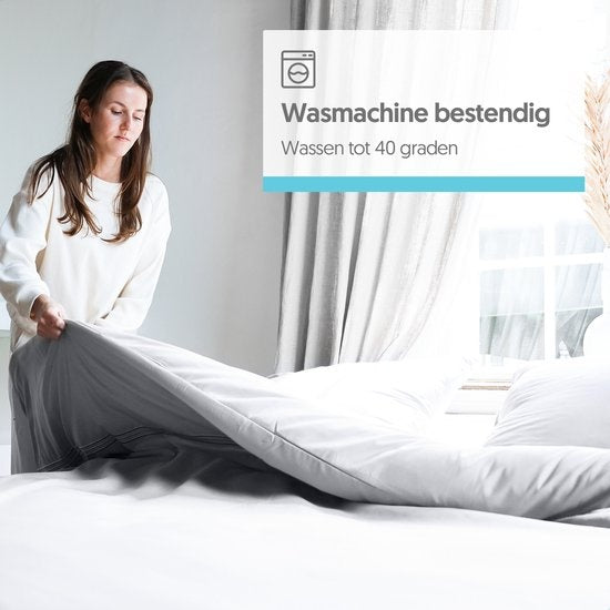 Dreamlab Bettbezugsset - 240 x 200/220 cm - Bettwäsche mit Kissenbezug - Double - Four Seasons - Mikrofaser - Weiß