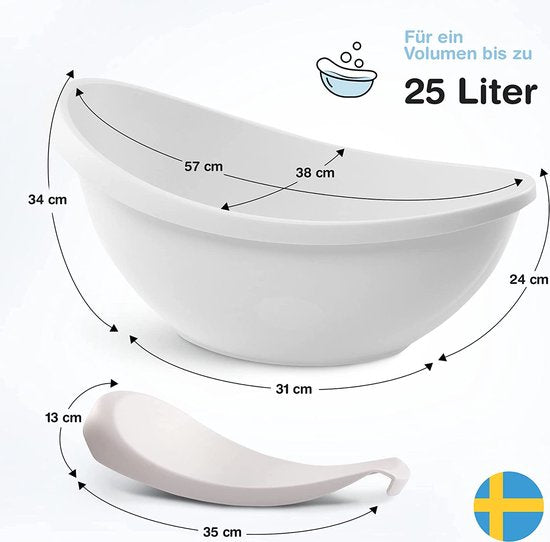 Babybadewanne mit Einsatz für Pasborn [Testsieger] rutschfeste Babybadewanne für Babys und Kleinkinder [0-12 Monate] Babybadewanne für Duschbad mit | kleine Nachbarschaft